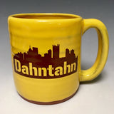 Dahntahn Pittsburgh Mug Gold Handmade in Pittsburgh by Local Yinzer Artists - Pittsburgh Pottery