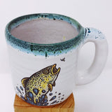 Brown Trout Jumping after Mayfly Handmade Fishing Big Coffee Mug