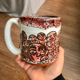 Funky Faces Sleeve Mug with Black and Red Lip Drip