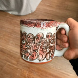 Funky Faces Sleeve Mug with Black and Red Lip Drip