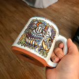King Clown Mug with Red and Teal Lip Drip