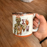 Zombie Love Mug with Bloody Black Red Lip Drip