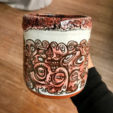 Funky Faces Sleeve Mug with Black and Red Lip Drip