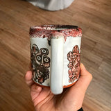 Funky Faces Sleeve Mug with Black and Red Lip Drip