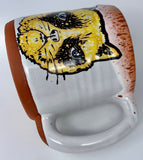 Grumpy Cat Handmade Mug with Red Lip Drip Glaze