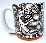 Burger Boy Pen & Ink Hardcore Stream of Consciousness Handmade Mug