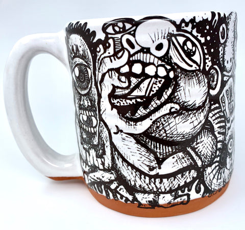 Burger Boy Pen & Ink Hardcore Stream of Consciousness Handmade Mug