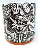 Burger Boy Pen & Ink Hardcore Stream of Consciousness Handmade Mug