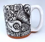 Burger Boy Pen & Ink Hardcore Stream of Consciousness Handmade Mug