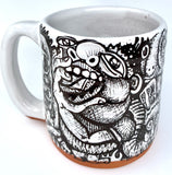 Burger Boy Pen & Ink Hardcore Stream of Consciousness Handmade Mug